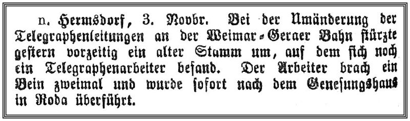"Eisernberger Nachrichtsblatt" 03.11.1901